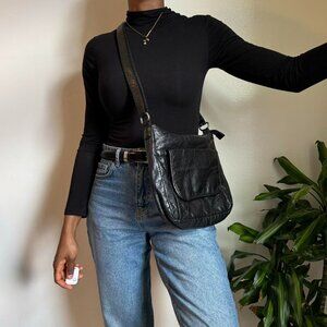Vintage grunge crossbody/shoulder Black bag